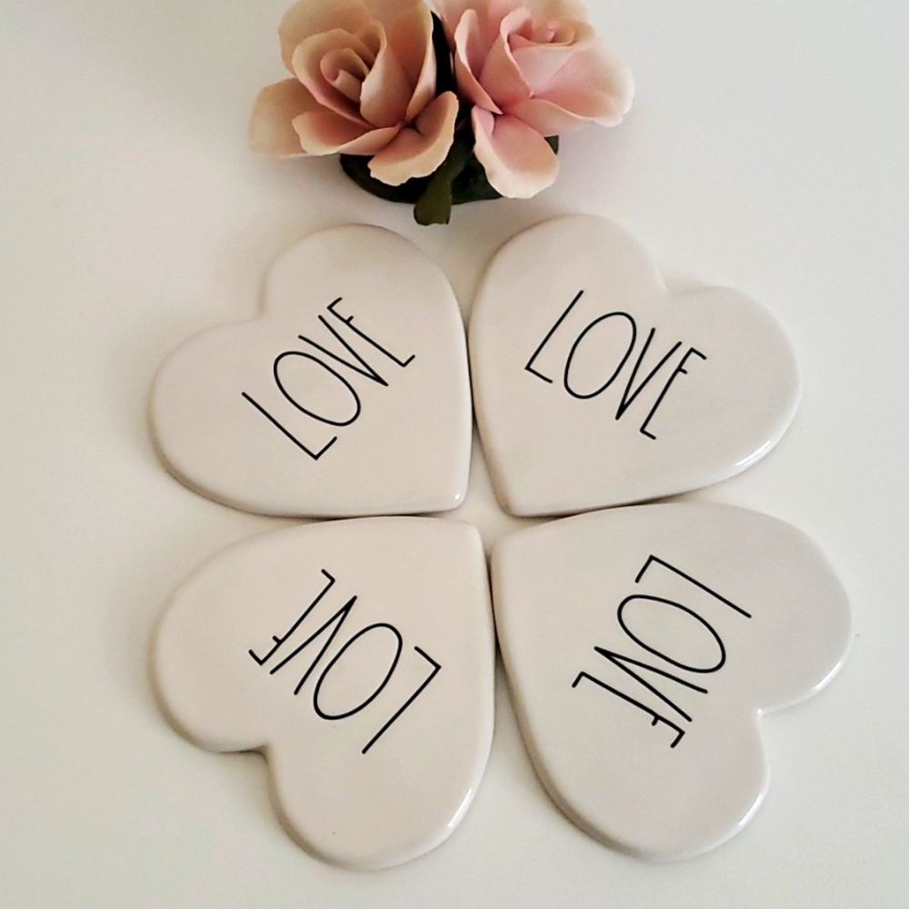 Rae Dunn Heart shaped 'LOVE' Coasters